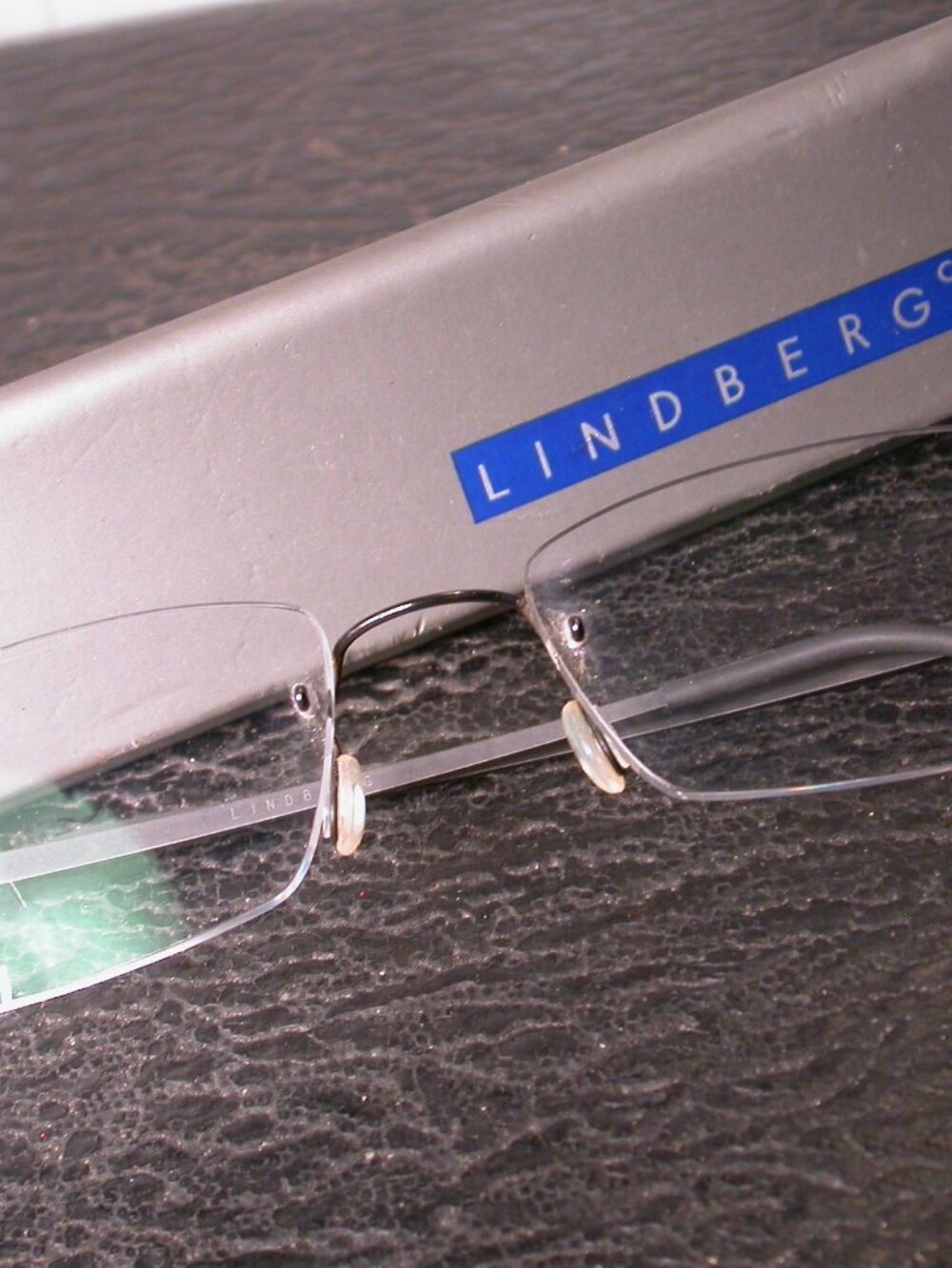 Lindberg Dark Gray Strip Titanium Modern Eyeglasses Frames Made in Denmark